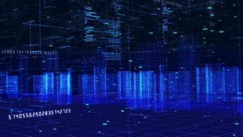 Futuristic Digital City Data Network Technology Background