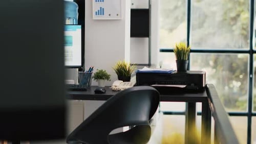 Empty Financial Department Office Used for Financial Analysis