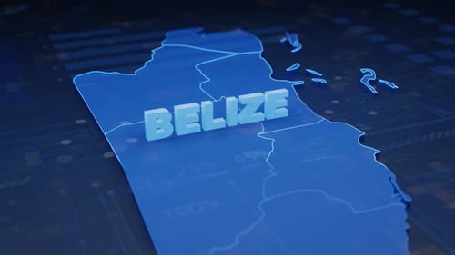 Belize Map Futuristic Digital Background
