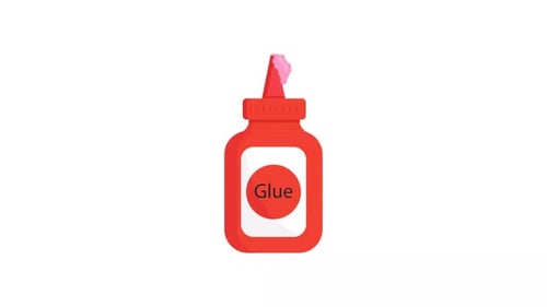 Flat Design Glue Bottle Icon Animation