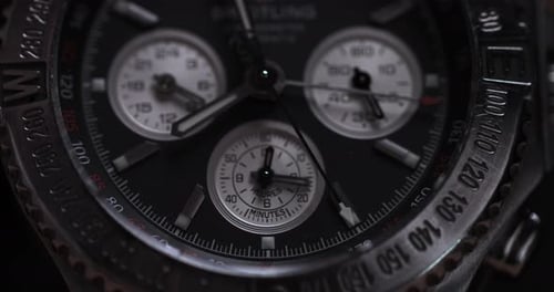 Close Up of a Luxury Chronograph Wristwatch