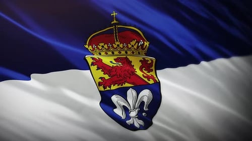 Animated Royal Coat of Arms on Waving Flag Background