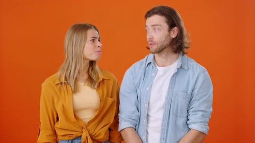 Annoyed Young Adults Stand Together