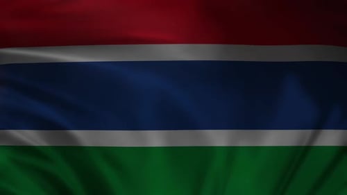 Waving Flag of The Gambia Background Loop