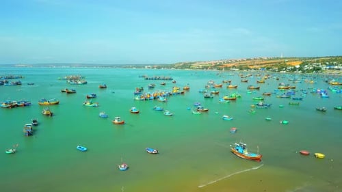 Fishing Village in Mui Ne Vietnam Mui Ne Fishing Village Flying Around Several Hundred Fishing Boats