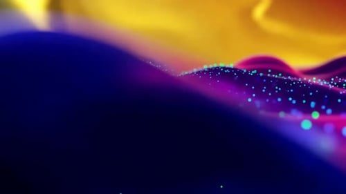 Abstrakte Bewegungsgrafik mit lebendigen Wellen und leuchtendem Cyan Pa