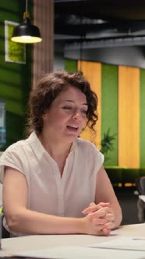 Vertical Video HR Professional Interviewing a Female Candidate in a Career Advisory Session