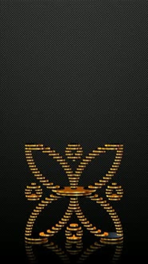 Vertical Background, Black and Gold Figure, Shape, Unique Design, Mirror, Exclusive, 3D Render