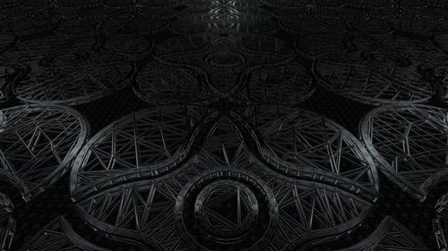 Background with Motion over Black Wireframes of Figures, 3D Render, Exclusive, Reflection, Shapes