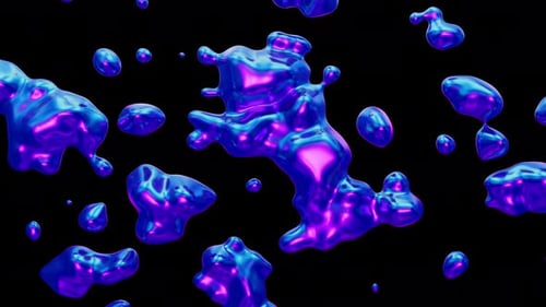 Abstract Iridescent Fluid Morphing Shapes Background Animation