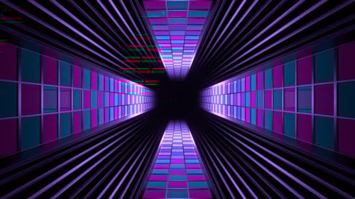 Cyan And Pink Neon Screen Tunnel Background Vj Loop In 4K