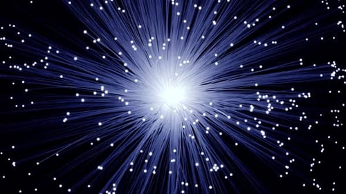 Fiber Optics Illuminating with Blue Light on Black