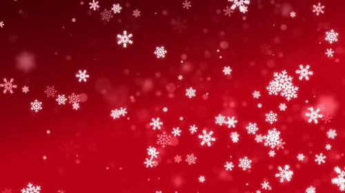 Red Abstract Falling Snow Flakes Snowflakes Particles
