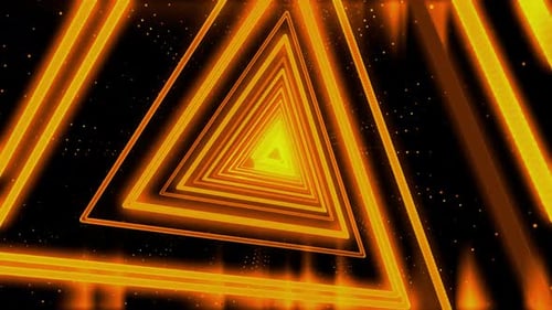 Glowing Abstract Triangle Tunnel Loop Background Animation