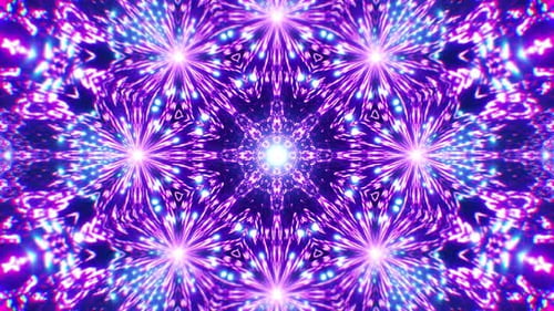 Loop Background Of Dreamy Neon Kaleidoscope Pattern Lights