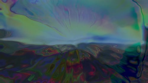 Abstract Animation Showcasing Dynamic Landscapes with Vibrant Colors and Shapes