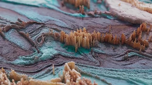 Abstrakte Minerallandschaft mit lebendigen Texturen