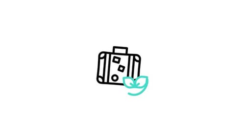 Icono animado de viajes sostenibles