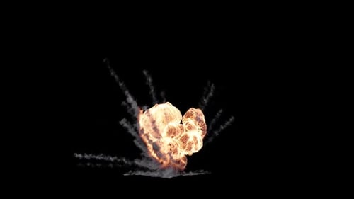 Dynamic Explosion Blast on Transparent Alpha