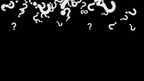 Explode Question marks on transparent background, alpha channel