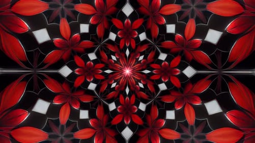 Modern Red Flower Petal Pattern Background Loop