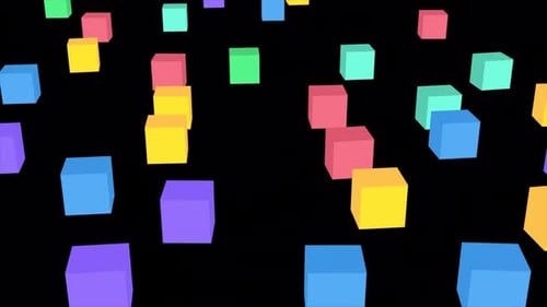 Colorful Cubes Alpha Channel 4K