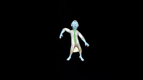 Halloween Cartoon Zombie Scientist Dancing Character Animation