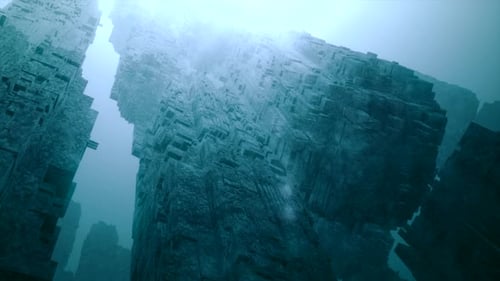 Außerirdisches Raumschiff nähert sich der Lichtquelle im Weltraum