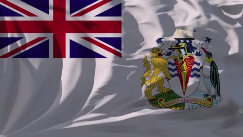 Realistic British Antarctic Territory Flag Waving Seamless Loop