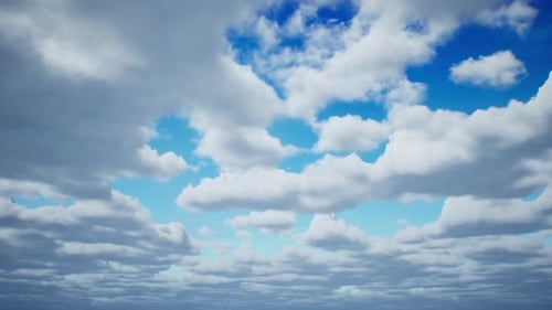 Realistic Clouds Moving in Blue Sky Time-Lapse