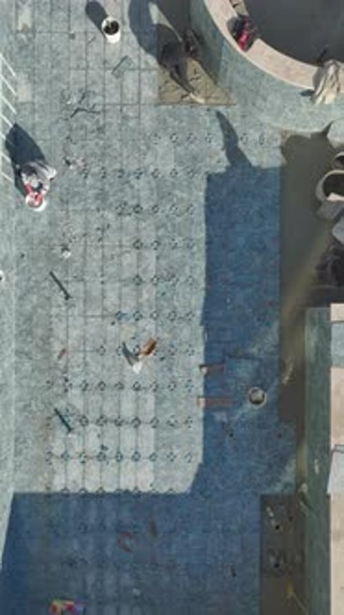 Aerial Shot of Pool Under Construction