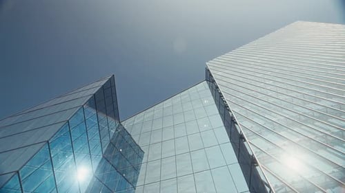 Modern Glass Building on Summer Day