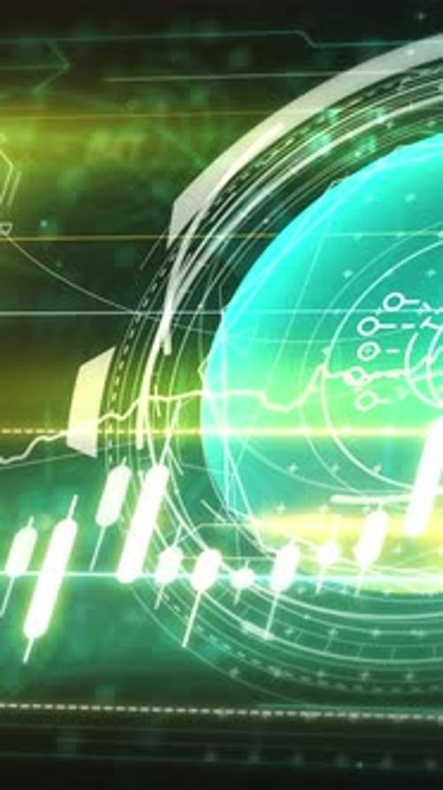 Digital Stream of Abstract Infographic About NFT Trading