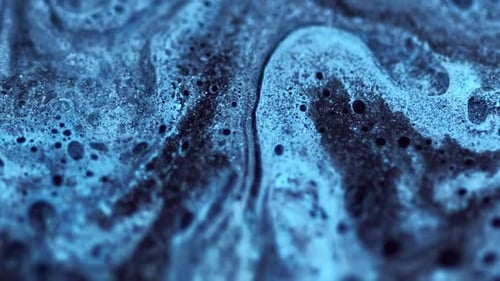 Abstract Blue and Black Liquid Macro Shot