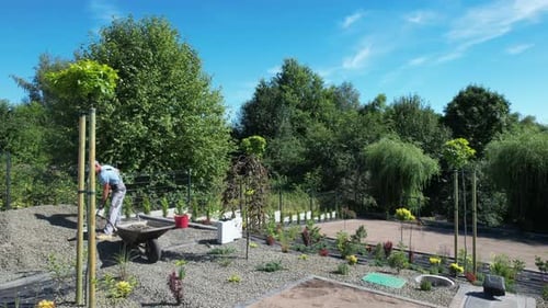 Man Gardening in Outdoor Area