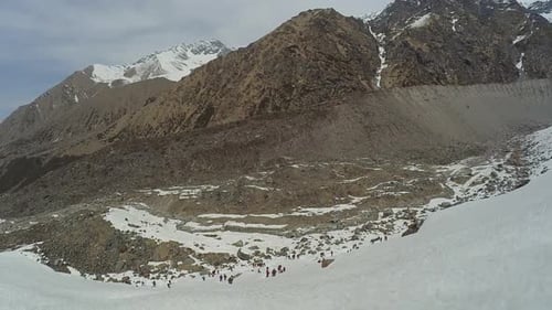 Beautiful view of Himalayas mountains, snow mountains.Uttarakhand, India. Snow on peaks making the v