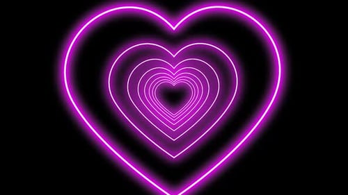 Pink Neon Heart Tunnel