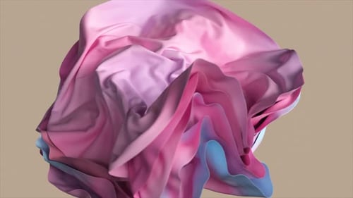 Fluid Abstract Fabric Animation with Pink and Blue Gradient