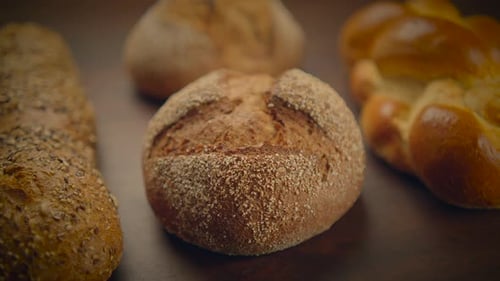 Bakery Concept of Homemade Breads Loaf Pastry Food Background