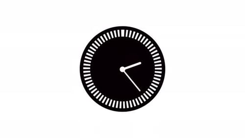Flat Design Clock Timer Icon Animation