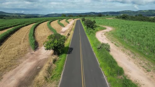 Country Road at Country Scene in Rural Landscape Countryside.