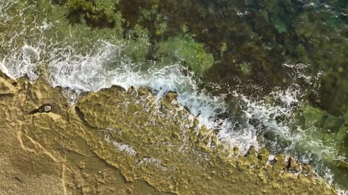 The Texture of the Sea and the Beach Taken with a Drone Gorgeous Background
