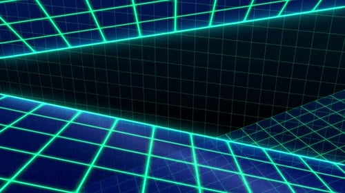 Futuristic Neon Grid Moving Background Loop