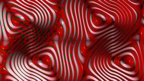 Background with Red and White Waves of Plasma, 3D Render, Exclusive, Unique Design, Reflection