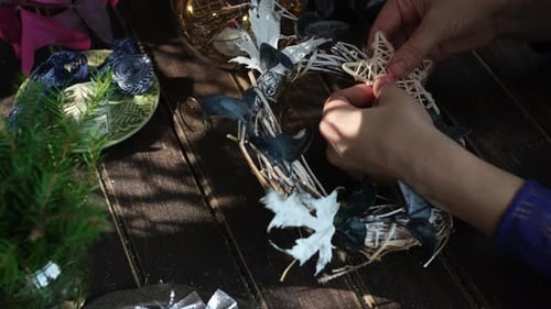 Crafting a Christmas Wreath at Home