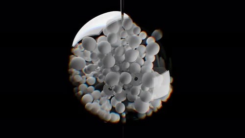 3D-Schleifenformen-Animation mit weißen Kugeln