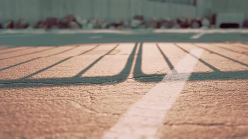 Empty Beach Car Park Spaces Covered in Asphalt