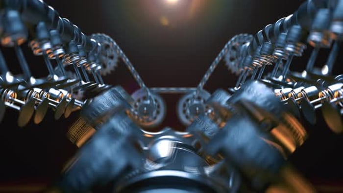 Internal Combustion Engine Loop Animation, Industrial Stock Footage ft ...