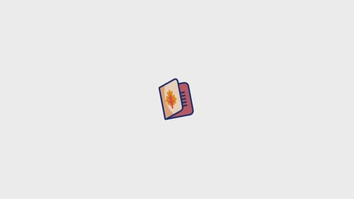 Animated Flat Design Passport Opening with Diverse Symbols