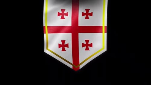 Waving Banner with Red Crosses Animated Loop